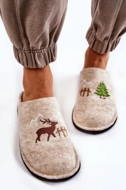 Damskie Big Star Shoes Domowe Papcie Big Star KK276016 Beżowe