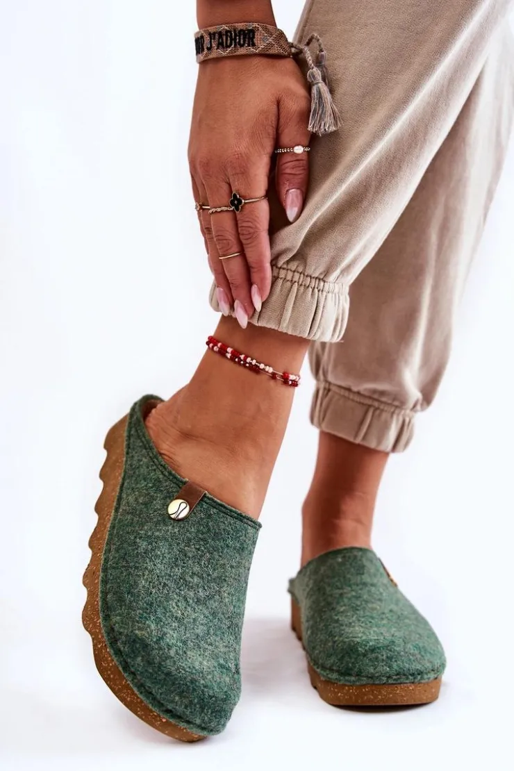 Damskie INBLU Domowe Papcie Klapki Profilaktyczne DK-08-007 Zielone