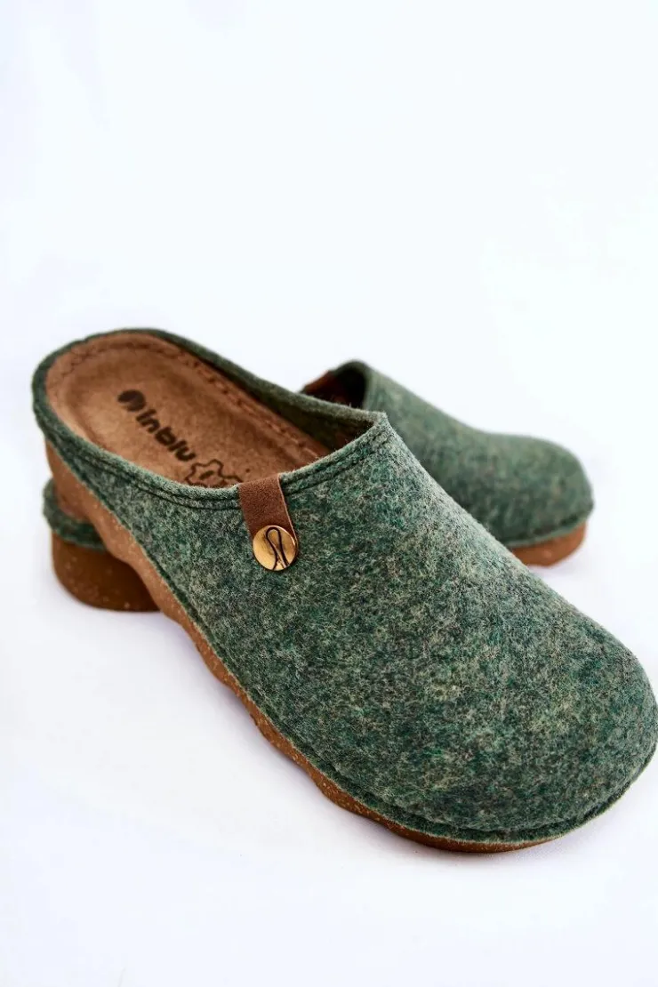 Damskie INBLU Domowe Papcie Klapki Profilaktyczne DK-08-007 Zielone