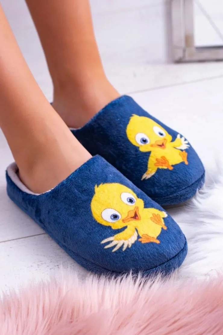 Boto Kapcie Klasyczne*Dreex Damskie Domowe Ciepłe Papcie Klapki Z Ptaszkiem