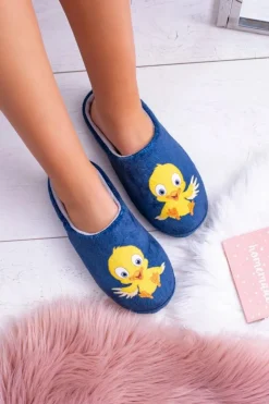 Boto Kapcie Klasyczne*Dreex Damskie Domowe Ciepłe Papcie Klapki Z Ptaszkiem