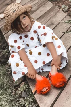 New Boto Dziecięce Gumowe Klapki Z Futerkiem Czerwone Skylar