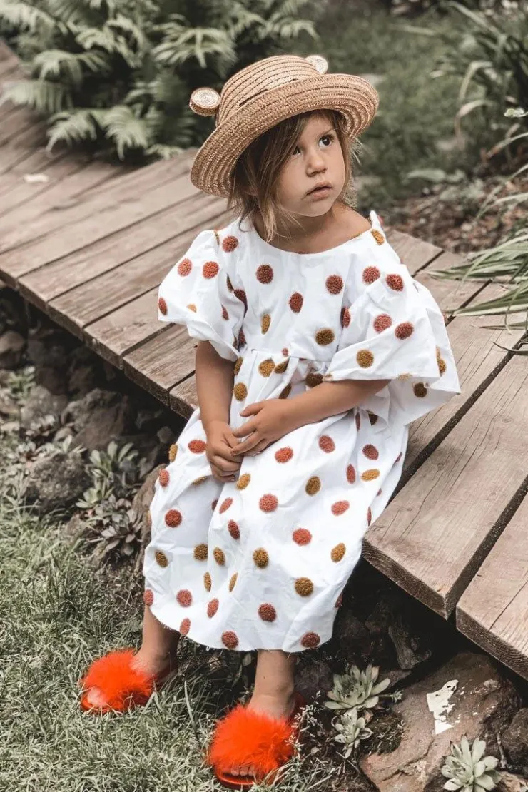 New Boto Dziecięce Gumowe Klapki Z Futerkiem Czerwone Skylar