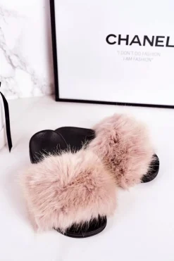 Boto Dziewczęce|Klapki Z Futerkiem*Dziecięce Klapki Z Futerkiem Beżowe Fashionista