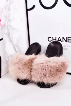 Boto Dziewczęce|Klapki Z Futerkiem*Dziecięce Klapki Z Futerkiem Beżowe Fashionista