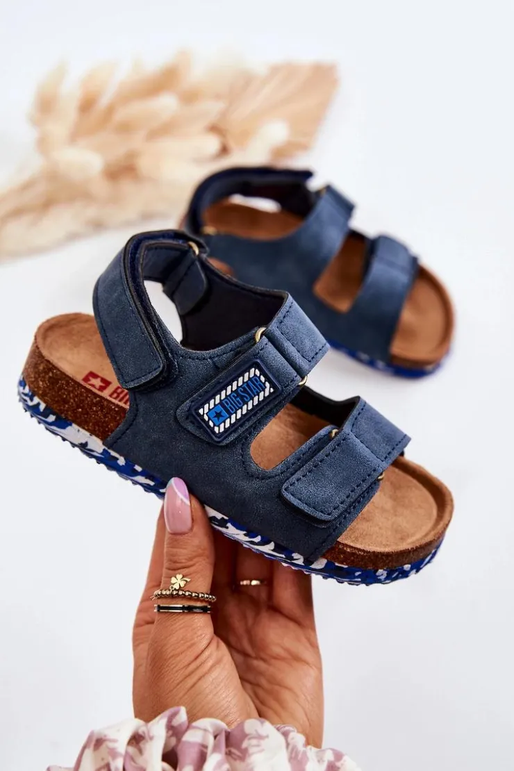 Damskie Big Star Shoes Dziecięce Sandałki Big Star JJ374117 Granatowe