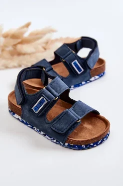 Damskie Big Star Shoes Dziecięce Sandałki Big Star JJ374117 Granatowe