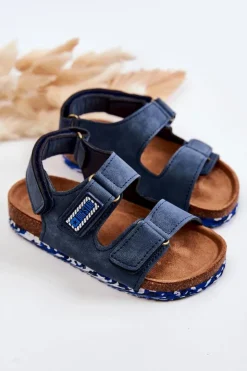 Damskie Big Star Shoes Dziecięce Sandałki Big Star JJ374117 Granatowe