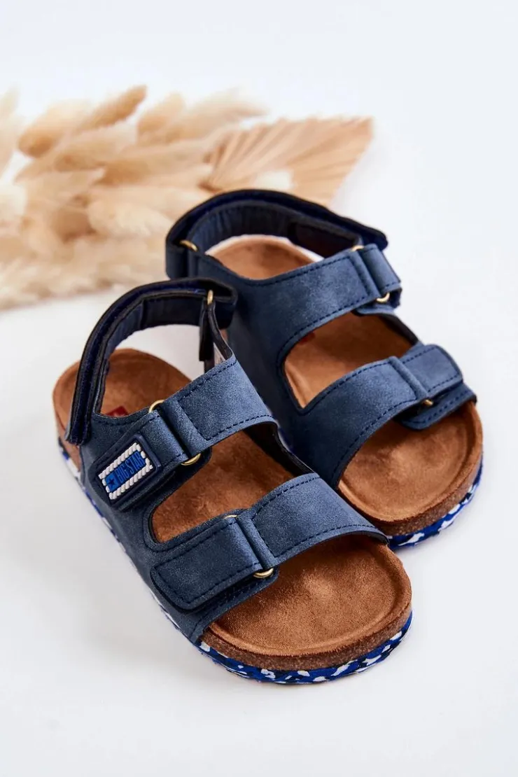 Damskie Big Star Shoes Dziecięce Sandałki Big Star JJ374117 Granatowe