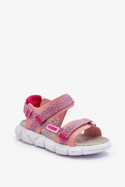 Damskie Big Star Shoes Dziecięce Sandałki Na Rzep Big Star LL374202 Różowe