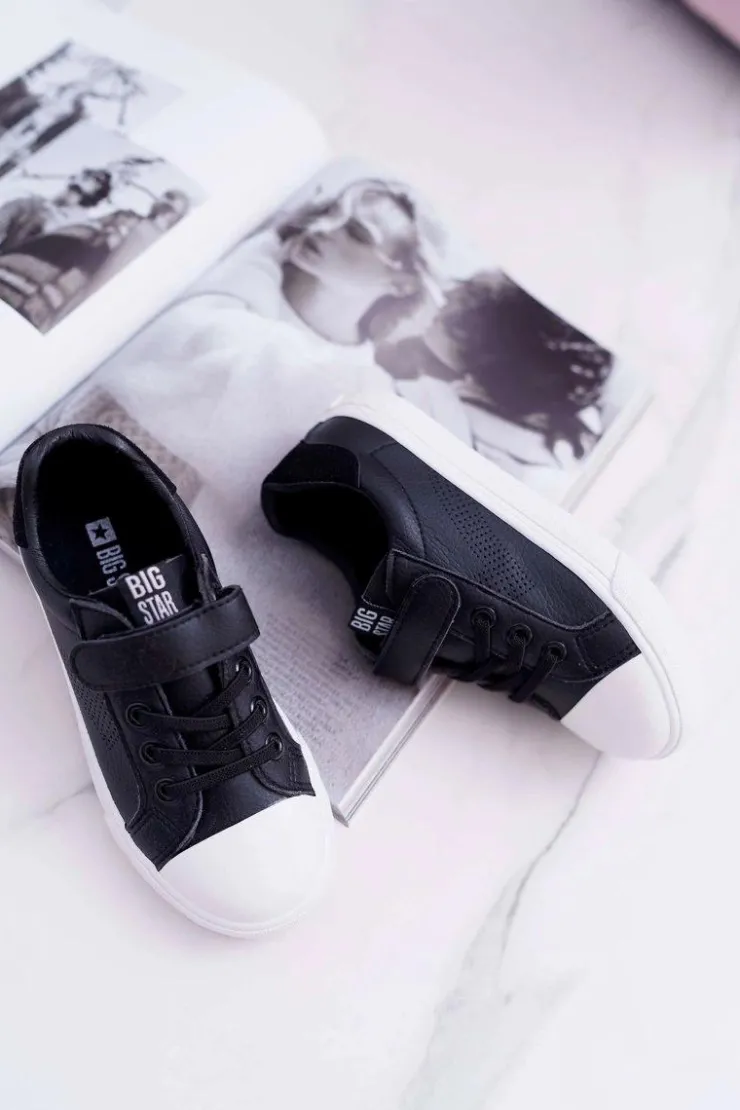 Sale Big Star Shoes Dziecięce Trampki Na Rzep Big Star DD374108 Czarne