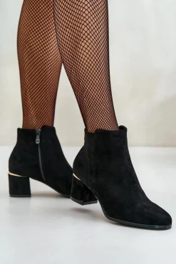 Boto Brązowe I Beżowe Botki|Botki Na Obcasie*Eko Zamszowe Botki Na Słupku Zapinane Na Zamek Czarne Sairis