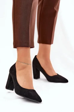 Discount Boto Eko Zamszowe Czółenka Na Słupku Czarne Ellinoria