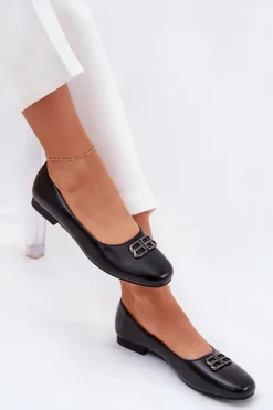 Damskie Buty damskie Vinceza Eleganckie Baleriny Damskie Z Ozdobą Vinceza 62206 Czarne