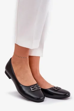 Damskie Buty damskie Vinceza Eleganckie Baleriny Damskie Z Ozdobą Vinceza 62206 Czarne