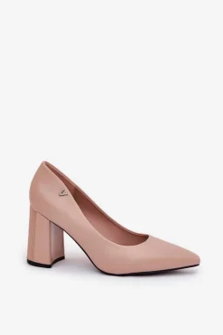 Damskie Buty damskie Vinceza Eleganckie Czółenka Na Słupku Vinceza 62220 Beżowe