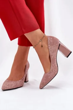 Buty damskie Vinceza Czółenka Na Słupku|Czółenka Klasyczne*Eleganckie Czółenka Na Słupku W Różowe Vinceza 62223 Różowe Różowy