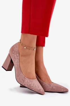 Buty damskie Vinceza Czółenka Na Słupku|Czółenka Klasyczne*Eleganckie Czółenka Na Słupku W Różowe Vinceza 62223 Różowe Różowy