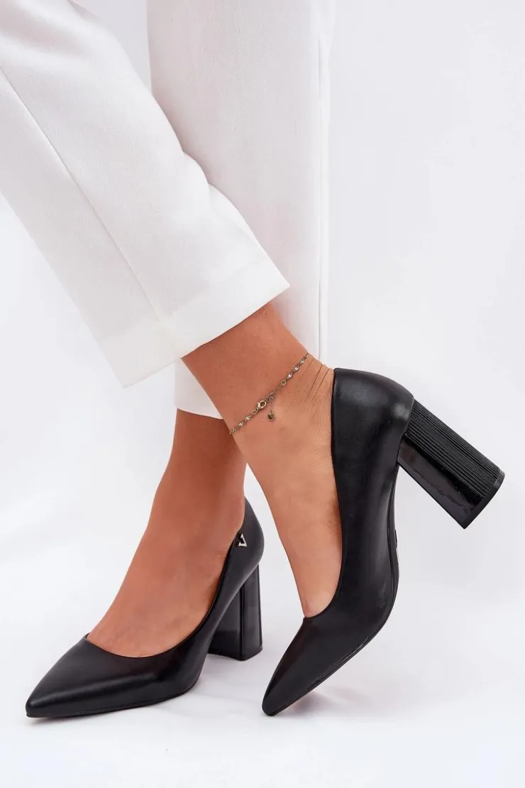 Buty damskie Vinceza Czółenka Na Słupku|Czółenka Klasyczne*Eleganckie Czółenka Na Słupku Vinceza 62220 Czarne Czarny