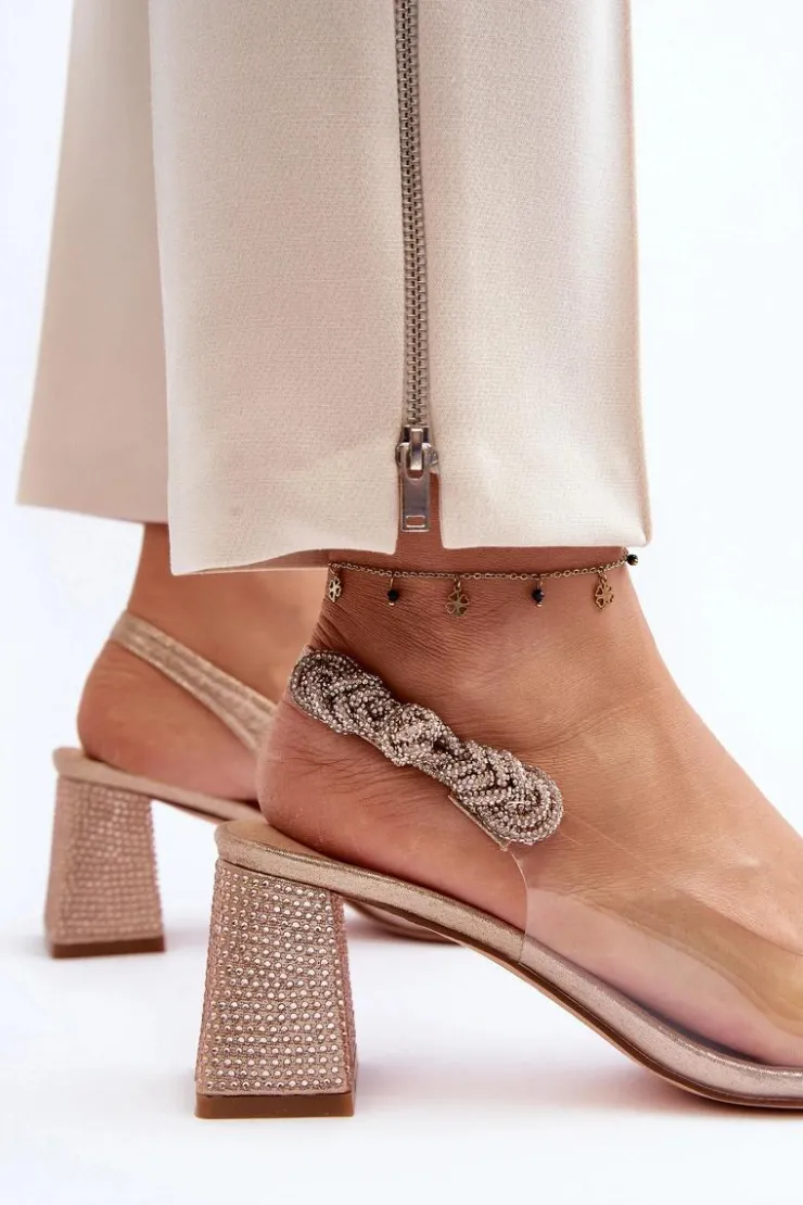 D&A Eleganckie Czółenka W Szpic MR91292-1 Champagne