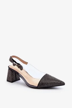 Damskie D&A Eleganckie Czółenka W Szpic MR91292-1 Czarne