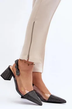 Damskie D&A Eleganckie Czółenka W Szpic MR91292-1 Czarne