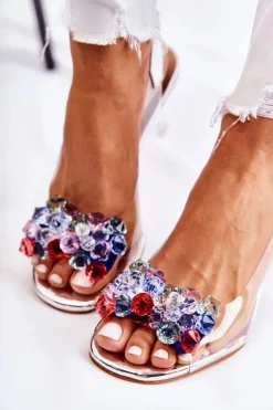 Damskie Damskie buty S.Barski Eleganckie Czółenka Z Ozdobą Srebrne Amalia