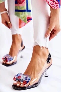 Online Damskie buty S.Barski Eleganckie Czółenka Z Ozdobą Czarne Amalia