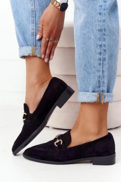 Damskie buty S.Barski Mokasyny Damskie Zamszowe*Eleganckie Damskie Mokasyny S.Barski Zamszowe Czarne