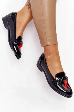 Buty damskie Vinceza Mokasyny Damskie Lakierowane*Eleganckie Damskie Mokasyny Vinceza 10585 Lakierowane Czarne