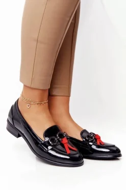 Buty damskie Vinceza Mokasyny Damskie Lakierowane*Eleganckie Damskie Mokasyny Vinceza 10585 Lakierowane Czarne