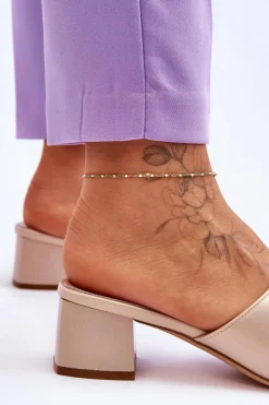 Online Buty Sergio Leone Eleganckie Gładkie Klapki Sergio Leone KL317 Beżowe