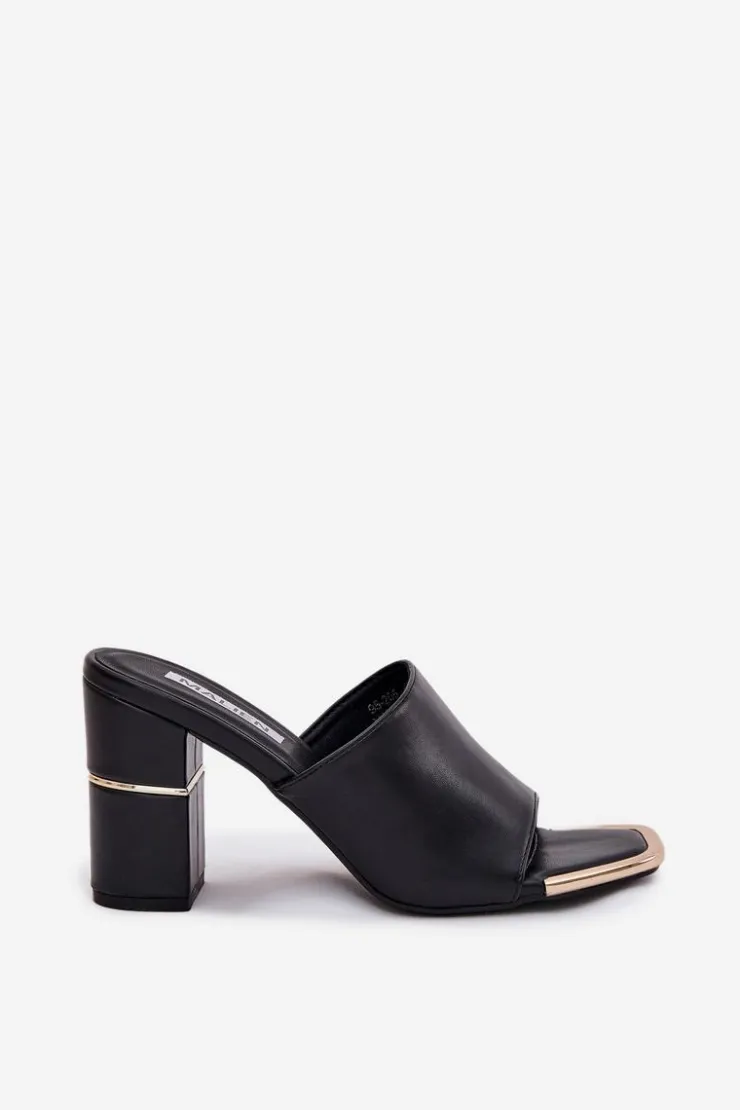 Damskie Boto Eleganckie Klapki Damskie Na Słupku Czarne Raiza