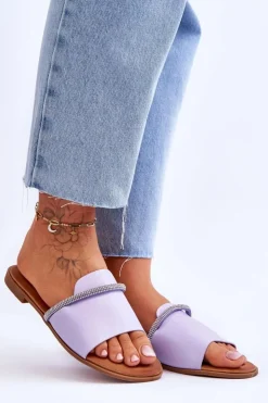 Boto Klapki Damskie Klasyczne*Eleganckie Klapki Na Płaskim Obcasie Fioletowe Termen Fioletowy