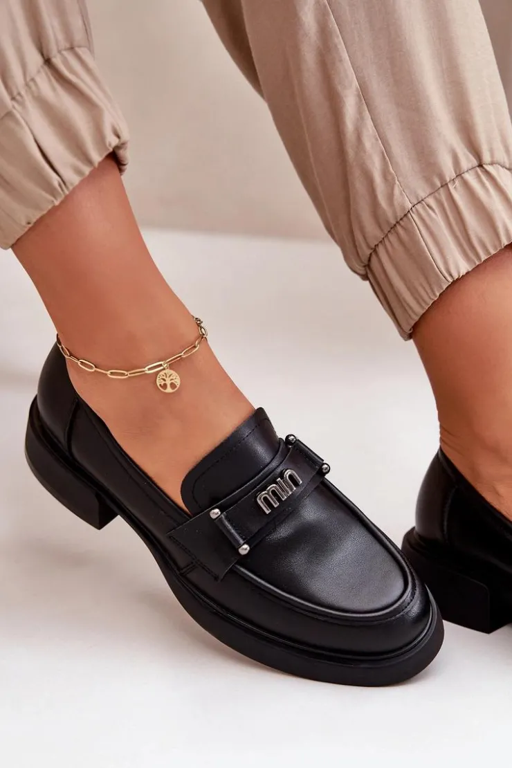 Buty damskie Vinceza Loafersy Damskie|Mokasyny Damskie Skórzane*Eleganckie Mokasyny Damskie Z Naturalnej Skóry Czarne Vinceza 91114