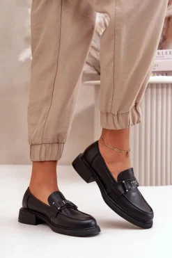 Buty damskie Vinceza Loafersy Damskie|Mokasyny Damskie Skórzane*Eleganckie Mokasyny Damskie Z Naturalnej Skóry Czarne Vinceza 91114