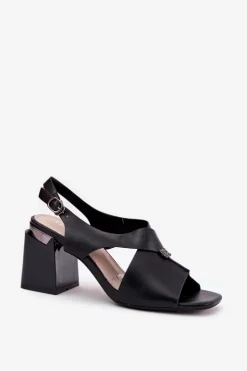 Damskie Buty damskie Vinceza Eleganckie Sandały Damskie Na Słupku Vinceza 62238 Czarne