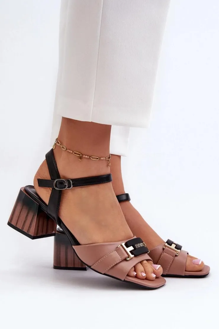 Damskie Buty damskie Vinceza Eleganckie Sandały Damskie Na Obcasie Klocku Różowe Natissa