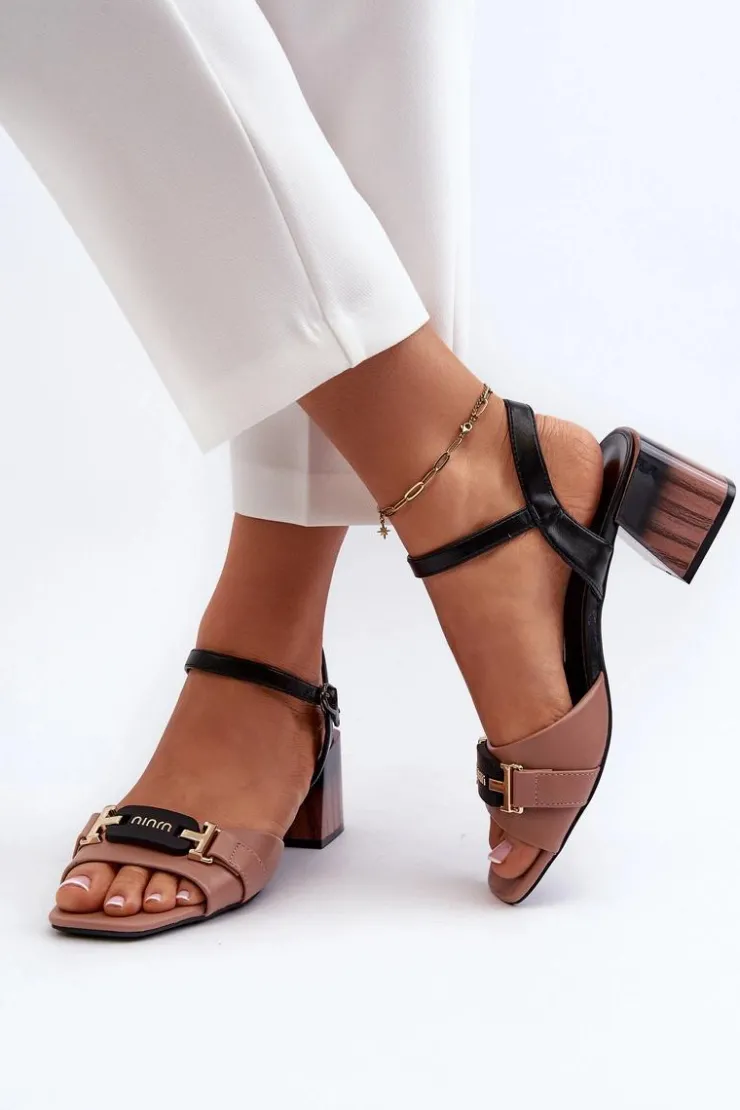 Damskie Buty damskie Vinceza Eleganckie Sandały Damskie Na Obcasie Klocku Różowe Natissa