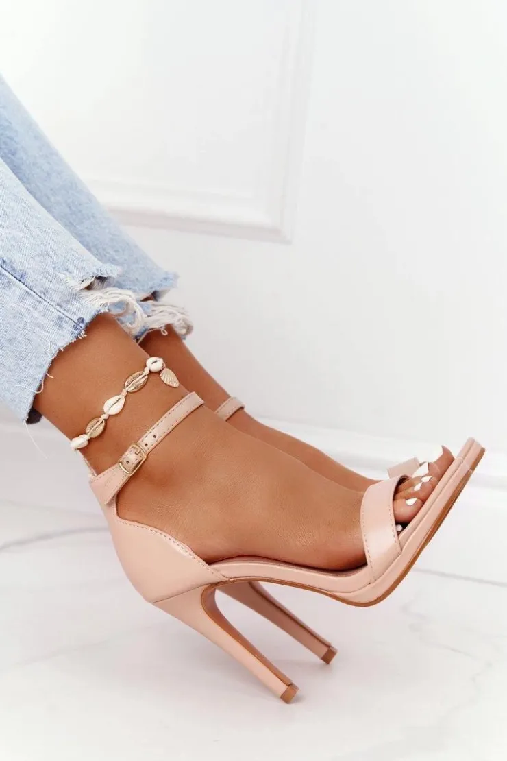 Boto Eleganckie Sandały Na Szpilce Nude Glamour
