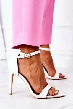 Boto Sandały Na Obcasie*Eleganckie Sandały Na Szpilce Lu Boo Białe