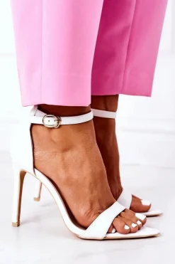 Boto Sandały Na Obcasie*Eleganckie Sandały Na Szpilce Lu Boo Białe