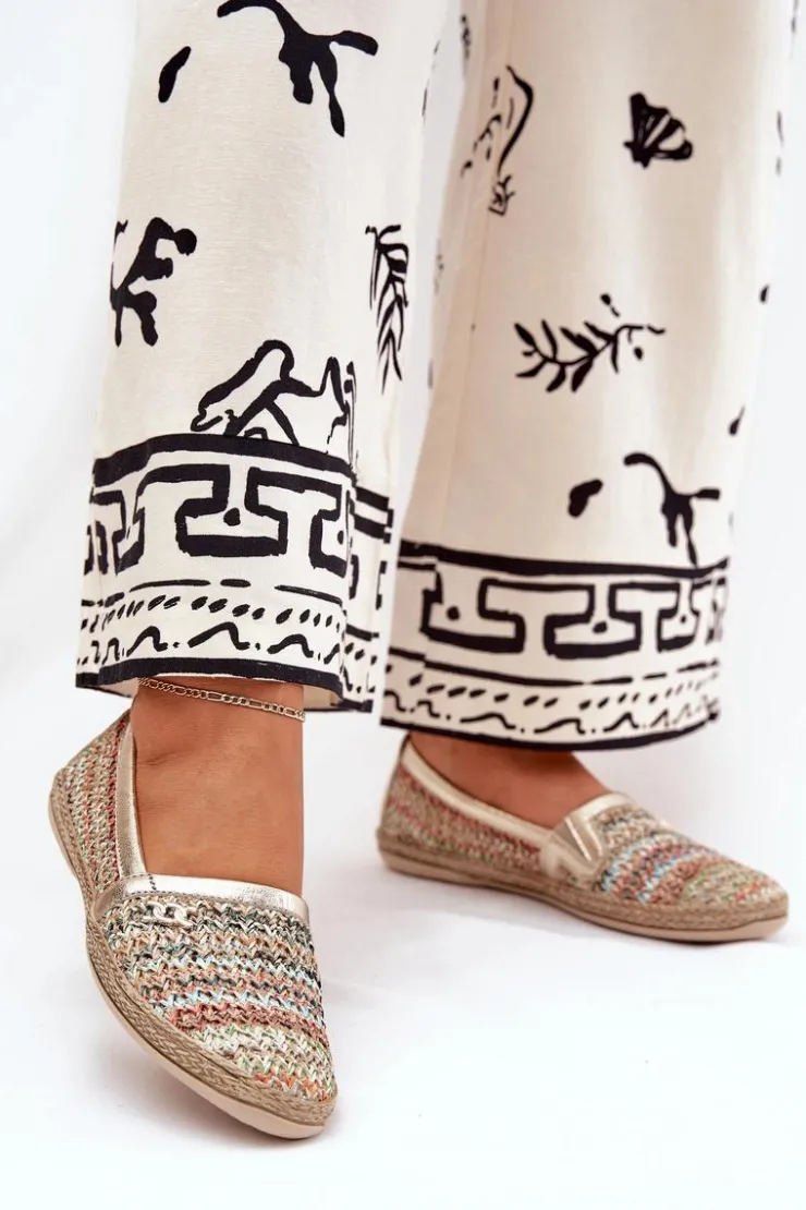 Damskie Zazoo Eleganckie Skórzane Espadryle Z Plecionką 10178 Multikolor