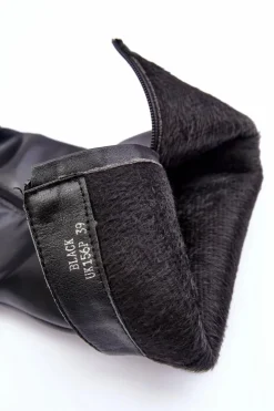 Boto Kozaki Przed Kolano|Kozaki Na Obcasie*Eleganckie Skórzane Kozaki Przed Kolano Na Słupku Czarne Felsha