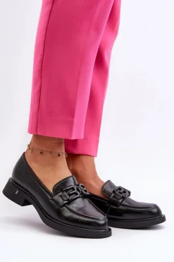 Damskie Buty damskie Vinceza Eleganckie Skórzane Mokasyny Damskie Czarne Triana