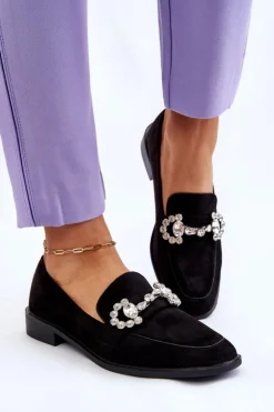 Boto Mokasyny Damskie Zamszowe*Eleganckie Zamszowe Mokasyny Czarne Aliya