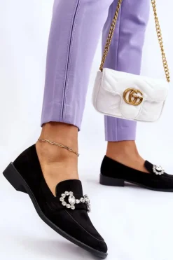 Boto Mokasyny Damskie Zamszowe*Eleganckie Zamszowe Mokasyny Czarne Aliya