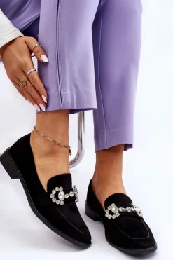 Boto Mokasyny Damskie Zamszowe*Eleganckie Zamszowe Mokasyny Czarne Aliya