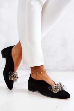 Boto Półbuty Skórzane*Eleganckie Zamszowe Półbuty Z Ozdobą Czarne McQueen