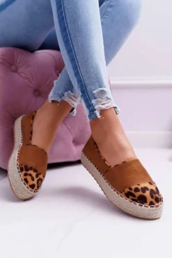 Damskie Boto Espadryle Damskie Camel Platforma Ringer
